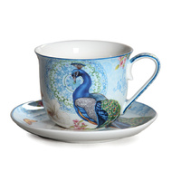 PEACOCK 500CC CUP AND SAUCER SET