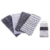 BLK/WHT COMTEMPO TEA TOWEL 4ASST