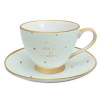 MUM YOURE A STAR TEA CUP AND SAUCER