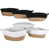 COTTON AND JUTE BASKETS SET/3 3ASST