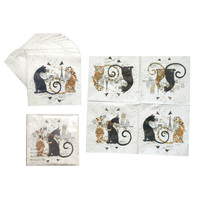 CAT COUPLE NAPKINS 20PK 33X33CM