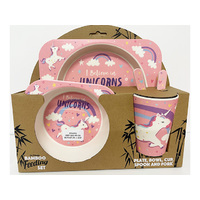 UNICORN 5PC BAMBOO DINING SET