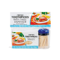TOOTHPICKS WITH DISPENSER 8CM PACK 1200