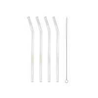 GLASS STRAWS TALL 4PK CLEAR