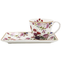 ROSE AND TULIP 250CC CUP SAUCER BREAKFAST SET