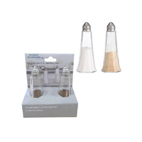GLASS SALT AND PEPPER SET 2PC
