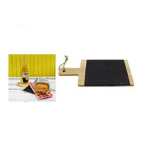SERVING PADDLE BAMBOO AND SLATE 13X28CM