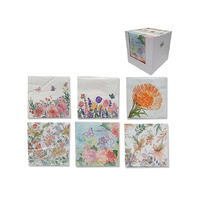 NAPKIN 2PLY 20PK FLOWER DESIGN 6ASST QTY 12
