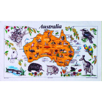 TEA TOWEL MAP OF AUSTRALIA 45CM X 78CM