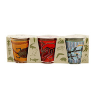 SHOT GLASSES DOT ART 3PC SET SOLD QTY 4