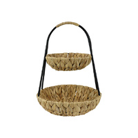 42CM TWO TIER WATER HYACINTH BASKET