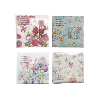FLORAL NAPKINS 20PK 33X33CM 4ASST