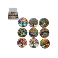 10CM ROUND TREE OF LIFE COASTER 9ASST UN72