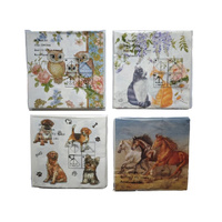 ANIMALS MIX NAPKINS 20PK 3PLY 33X33CM 4ASST