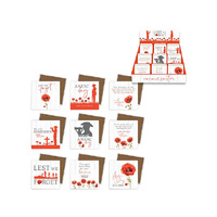 10X10CM RED POPPY COASTERS 9ASST UN24