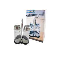 GLASS SALT AND PEPPER SHAKERS