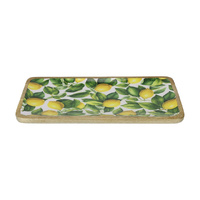 40X20X2CM MANGO WOOD TRAY LEMON DESIGN QTY2