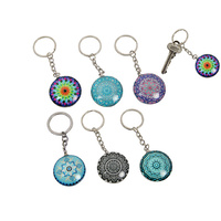3.5CM BOHO GLASS KEYRING UN12