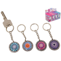 MANDALA GLASS KEYRING 4ASST UN24
