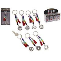 CHAKRA KEYRING W/TASSELS 4ASST UN16