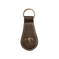 LEATHER KEYRING BROWN