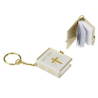 MINI BIBLE KEY RING 4X3CM SOLD QTY12