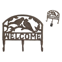 28CM CAST IRON BIRD KEY RACK QTY 2