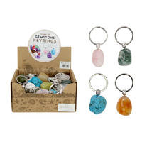 3-4CM TUMBLED GEMSTONE KEYRING UN50