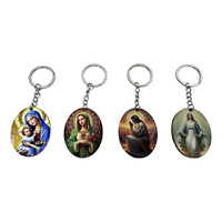 RELIGIOUS OVAL KEYRING 4ASST UN12