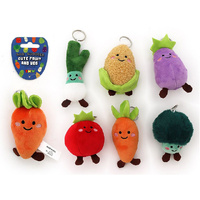 PLUSH FRUIT AND VEG KEYCHAIN 6ASST 9CM UN12