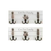 30X11CM HANGING KEY RACK WITH PET FAMILY QTY 4