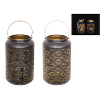 34CM BLACK/GOLD LANTERN QTY 4