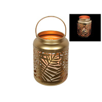 17CM GOLD FERN PATTERN LANTERN QTY 4