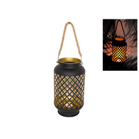 24CM BLACK AND GOLD DECOR LANTERN