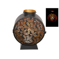 26CM BLK/GLD ROUND METAL LANTERN QTY 3