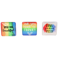 5CM SQUARE GLASS RAINBOW MAGNET UN12