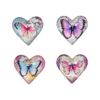 4CM BUTTERFLY GLASS HEART MAG SOLD QTY12