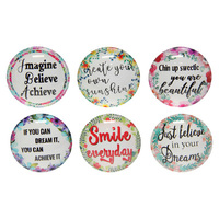 5CM GLASS INSPIRED MAGNETS 6ASST SOLD QTY12