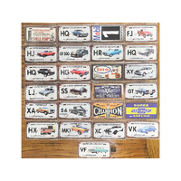 CAR TIN FRIDGE MAGNETS 12X6CM 25ASST