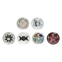 5CM ROUND GLASS WICCAN MAGNETS UN12
