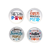 5CM ROUND GLASS DOG MAGNET 4ASST UN12