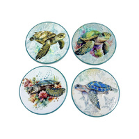 7.5CM ROUND TURTLE MAGNET W/GOLD FOIL UN12