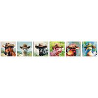 8X8CM FARMYARD WITH WORDING MAGNET 6ASST SOLD QTY 12