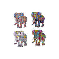 8.5X7CM MOSAIC ELEPHANT MAGNET 4ASST UN12