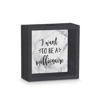 MILLIONAIRE MDF MONEY BOX 15X15X5CM