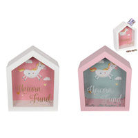 20CM UNICORN FUND HOUSE MONEY BOX 2ASST