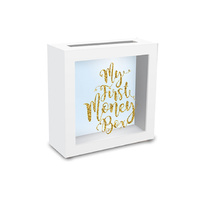 MY FIRST MONEY BOX BLUE MDF 19CM