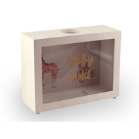 BABY FUND MONEY BOX GOLD GLITTER 20X15CM