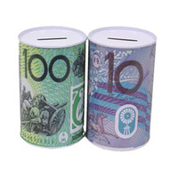 MONEY TIN SMALL 8.2x12.7CM 4ASST