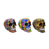 SKULL STATUE RESIN MONEY BOX 3ASST